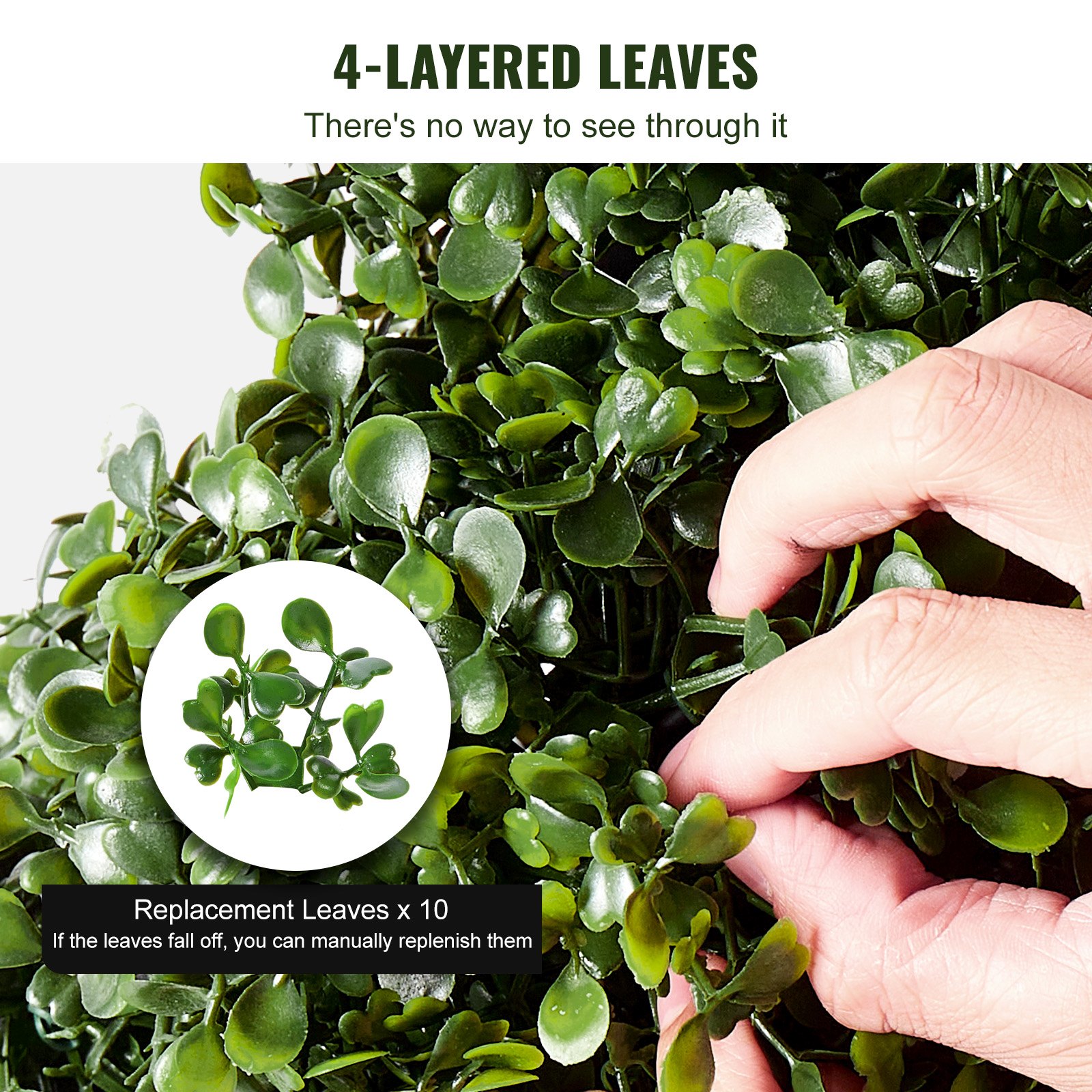 V952-HYMRGXJS60YCC0X1LV0-202507141727-03 VEVOR 2 Pack 152.4cm Artificial Boxwood Topiary Tree Faux Plant UV Decor In/Outdoor - Image 4