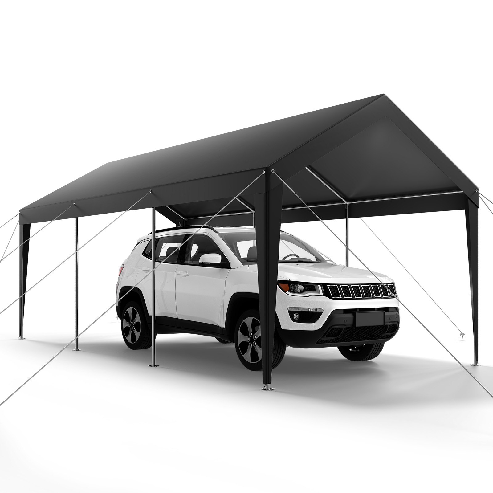 V952-KFSJSQCCKHS8DE5CF001V0-202508011345-08 VEVOR Carport Car Canopy 10 x 20 FT Heavy Duty Portable Car Shelter Tent Grey - Image 9