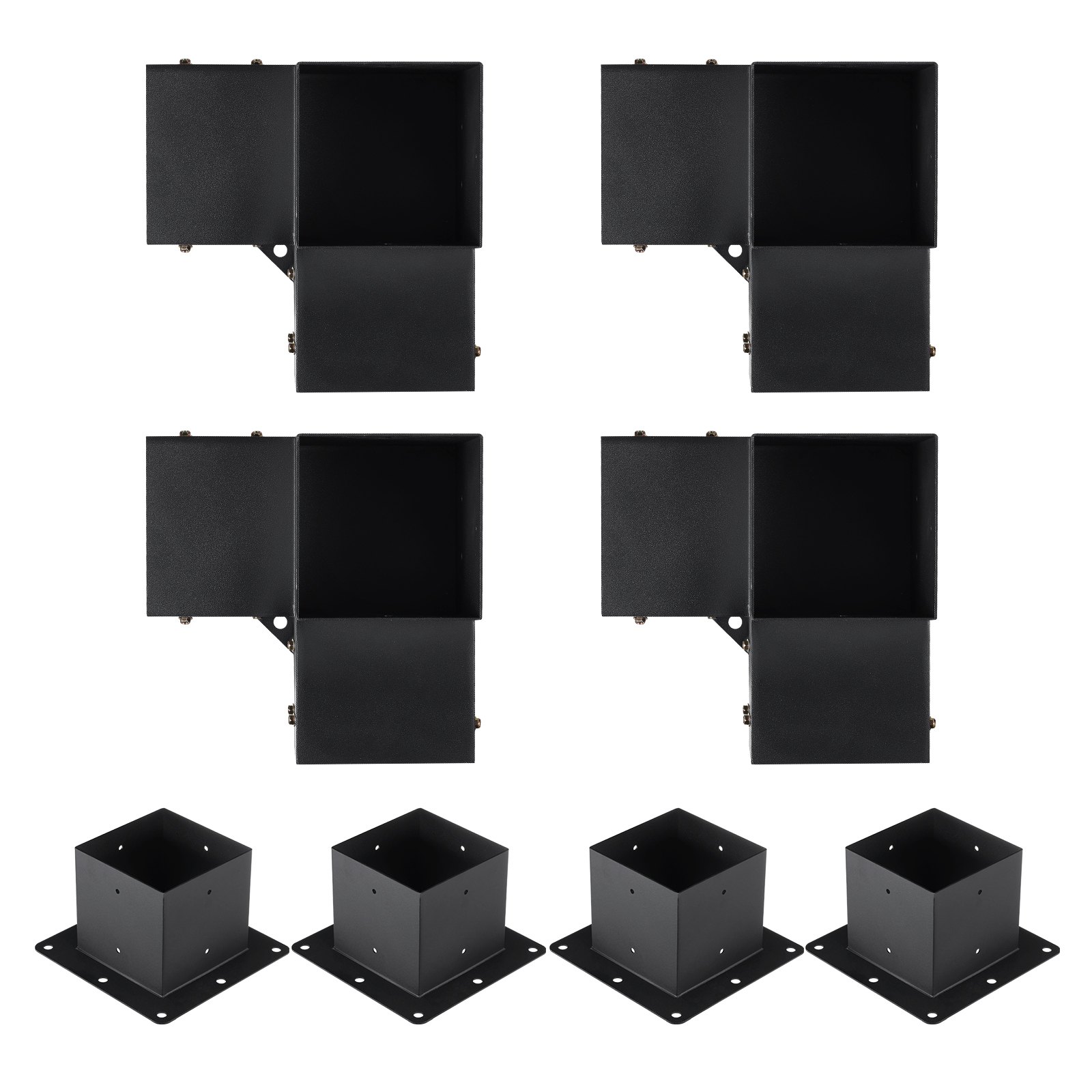 V952-LPJJTZST8PCS31NS1V0-202507141736-08 VEVOR Pergola Bracket Kit 152.4 x 152.4 mm, 8pcs 3-Way Heavy Duty Corner Bracket Woodworks DIY Post Base, Easy Installation Wooden Beams for Gazebos, Patio Pergolas, Log Cabin Outdoor Pergola Hardware - Image 9