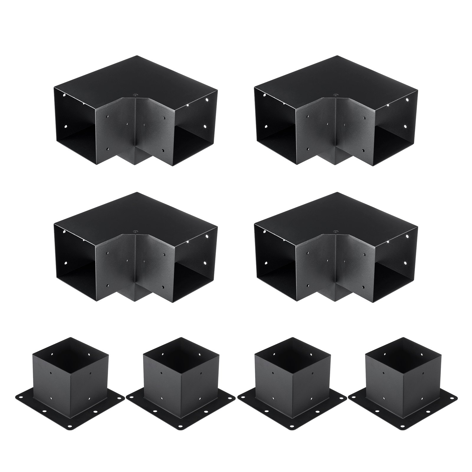 V952-LPJJTZST8PCS31NS1V0-202507141736-09 VEVOR Pergola Bracket Kit 152.4 x 152.4 mm, 8pcs 3-Way Heavy Duty Corner Bracket Woodworks DIY Post Base, Easy Installation Wooden Beams for Gazebos, Patio Pergolas, Log Cabin Outdoor Pergola Hardware - Image 10