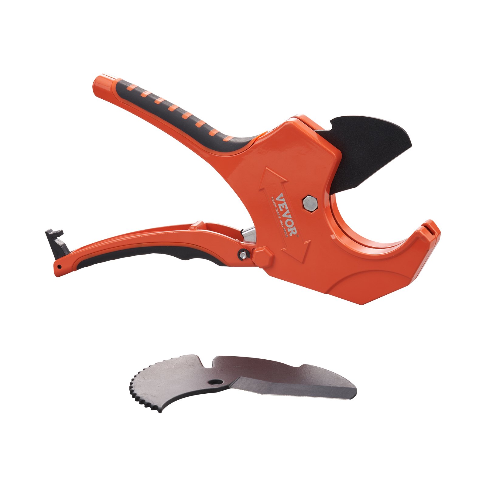 V952-QGQPPVC2121PVQFI9V0-202508020040-00 VEVOR PVC Pipe Cutter, 0-2-1/2" O.D. Ratcheting PVC Pipe Cutter, Heavy Duty Tube Cutting Tool with Spare SK5 Blade for PVC, CPVC, PP-R, PEX, PE, Rubber Hoses - Image 1