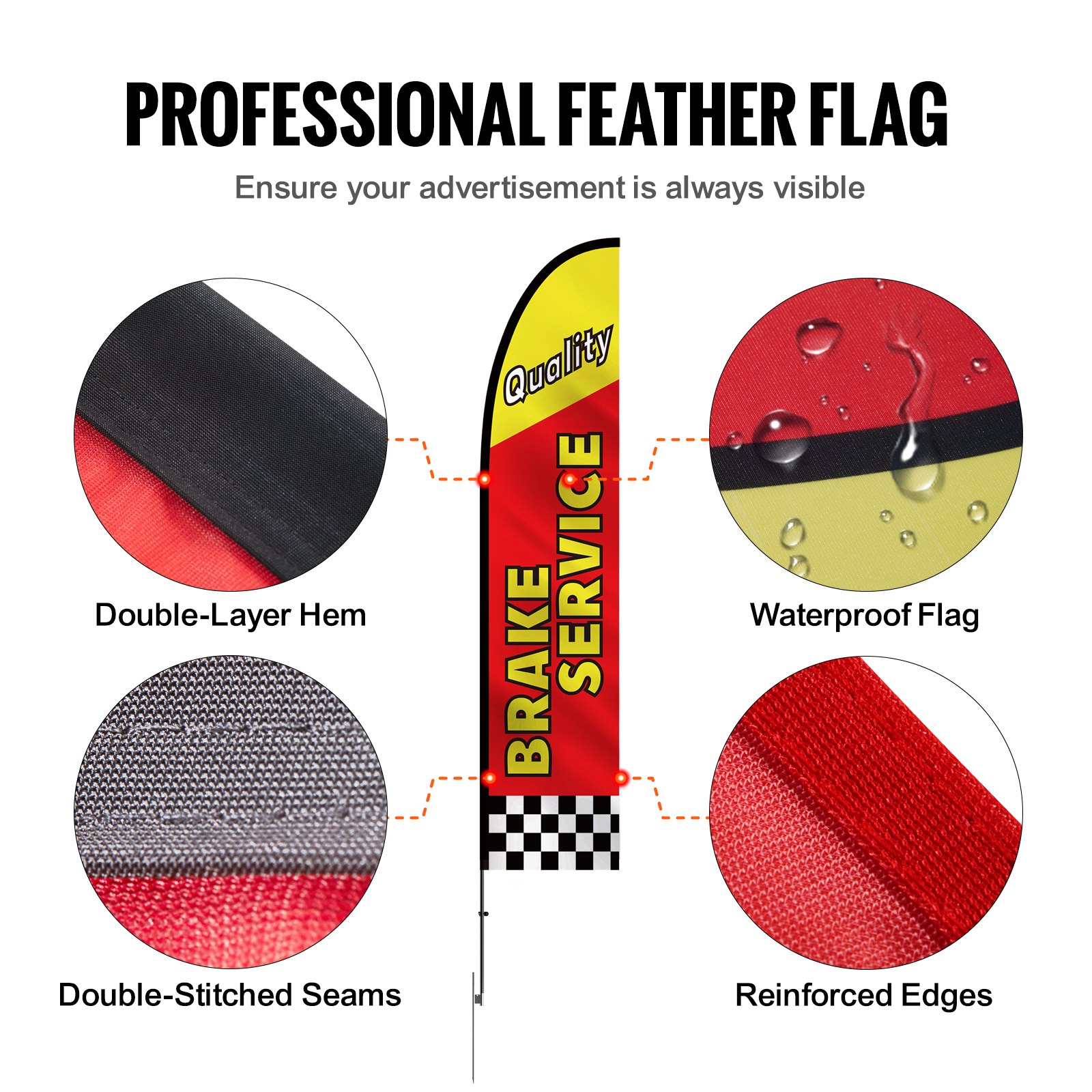V952-QGYMQGQWAQCFFZRDSV0-202508011636-05 VEVOR Auto Repair Advertising Feather Flag Kit Swooper Flags and Poles 16.3 FT - Image 6