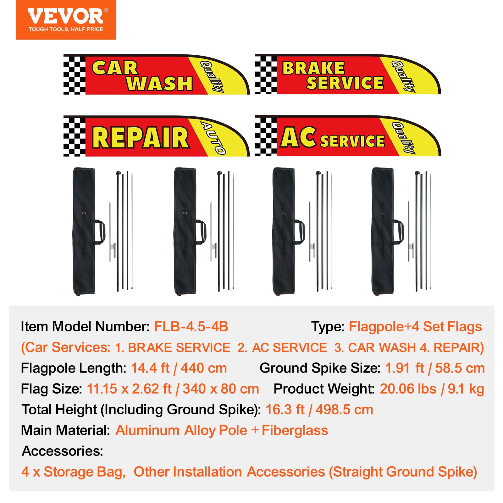 V952-QGYMQGQWAQCFFZRDSV0-202508011636-06 VEVOR Auto Repair Advertising Feather Flag Kit Swooper Flags and Poles 16.3 FT - Image 7