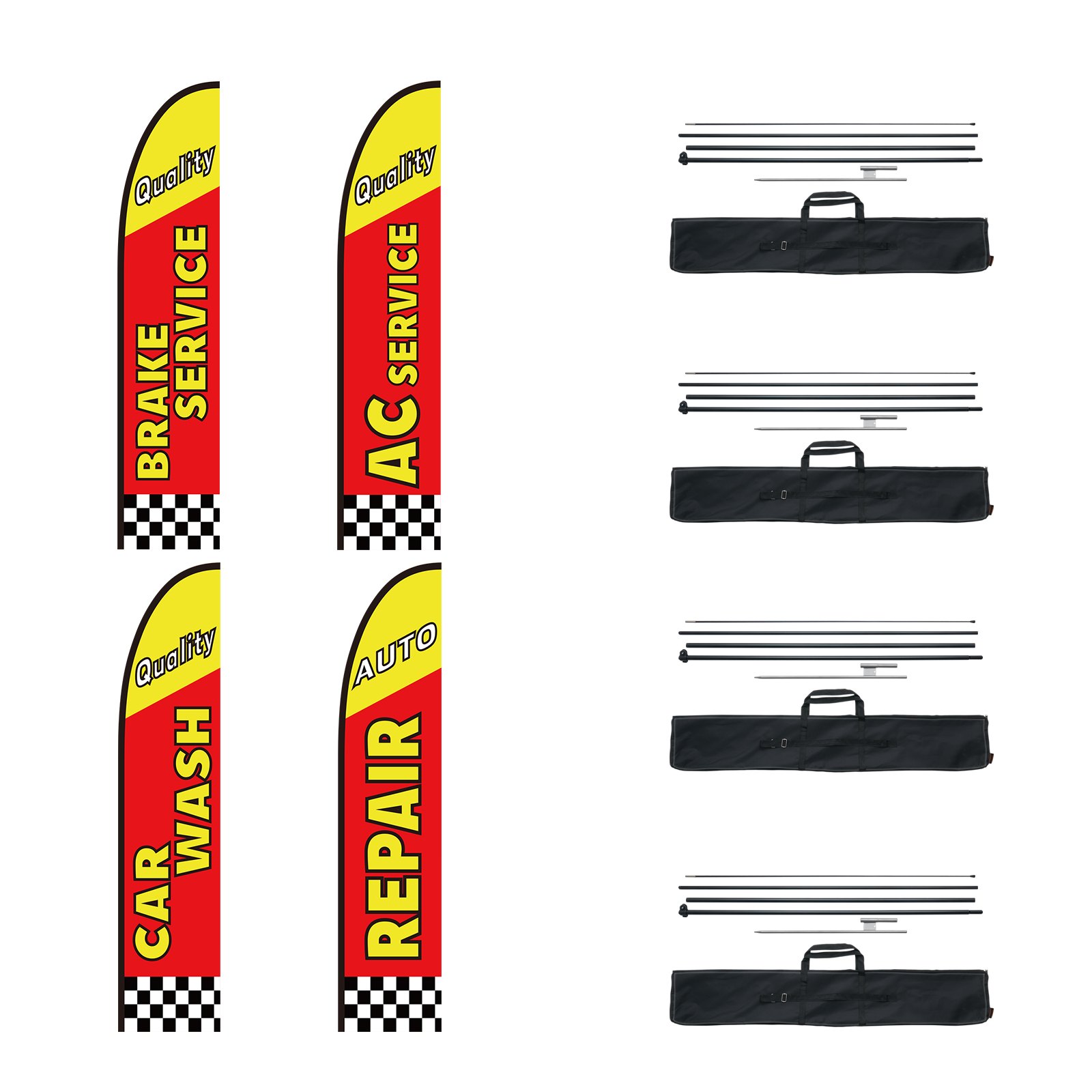 V952-QGYMQGQWAQCFFZRDSV0-202508011636-08 VEVOR Auto Repair Advertising Feather Flag Kit Swooper Flags and Poles 16.3 FT - Image 9
