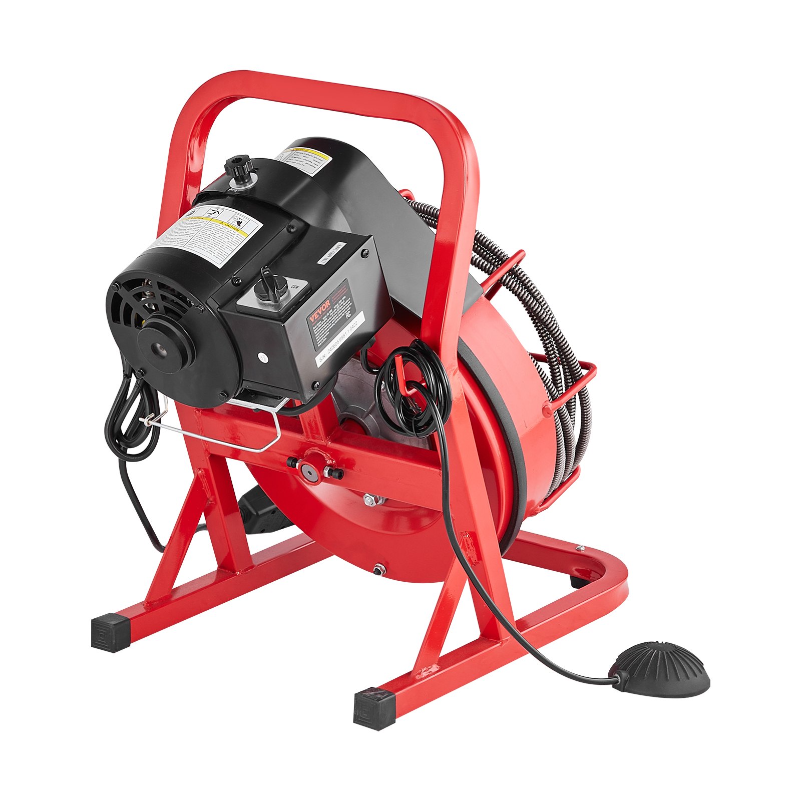 V952-SDJJKLSGDSTJVQGHEV3-202507141626-00 VEVOR Drain Cleaner Machine Drain Auger 50FT x 3/8 Inch Manual Feed & 4 Cutters - Image 1