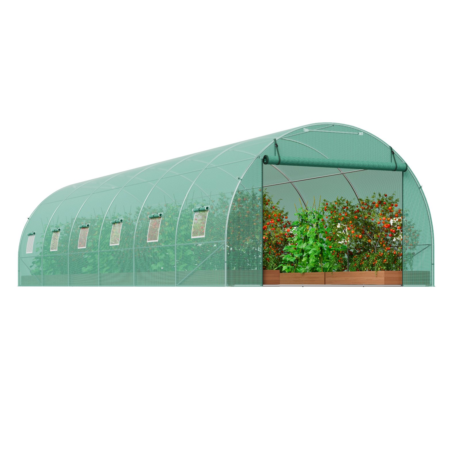 V952-SDXWS30X10X7LDOYEV0-202507141525-08 VEVOR Walk-in Tunnel Greenhouse 29.2x9.7x6.5ft Galvanized Frame PE Cover Green - Image 9