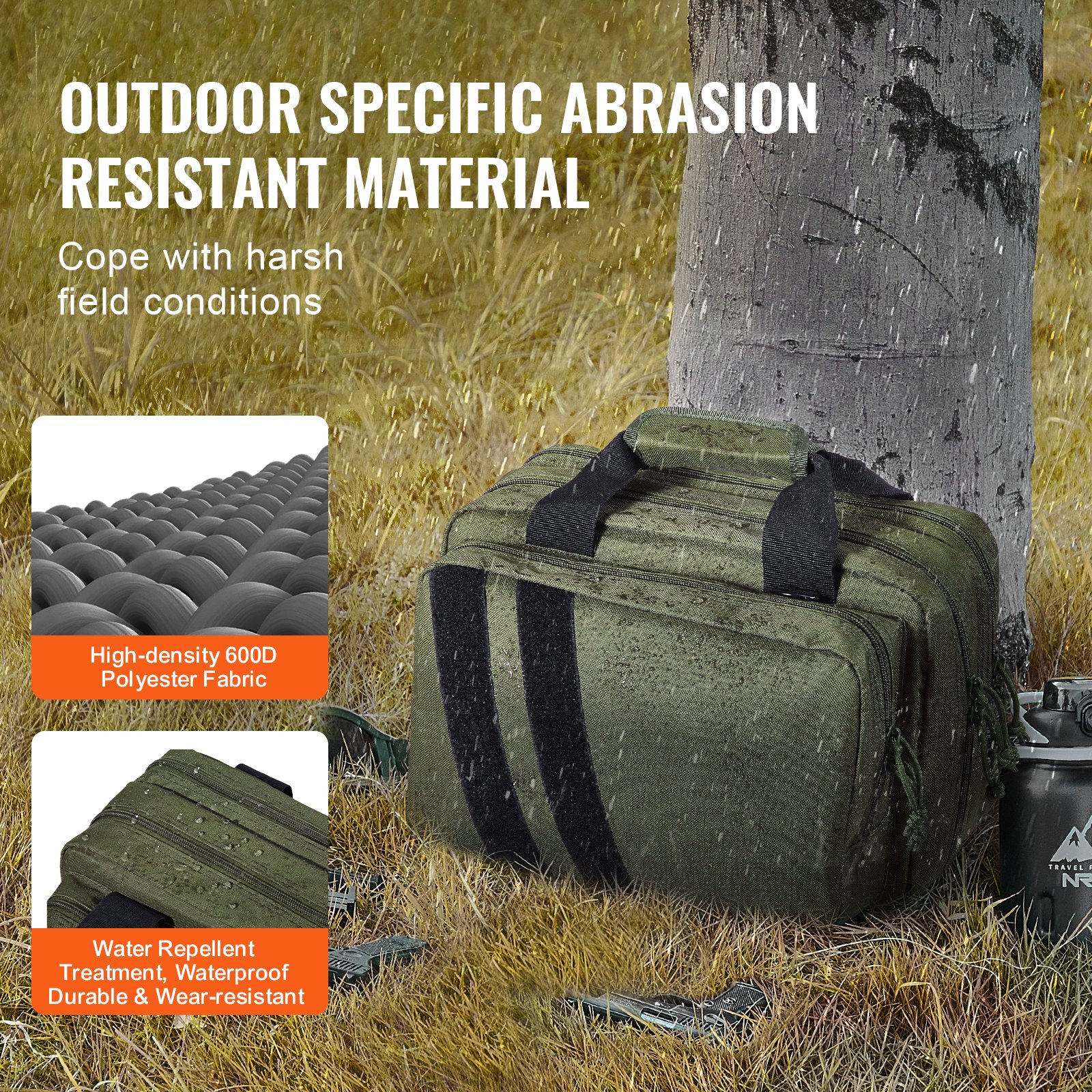 V952-SQBLS332023CK4MQXV0-202507141235-04 VEVOR Range Bag for 2 Pistols Tactical Gun Bag 2 Built-in Pistol Bags Green - Image 5