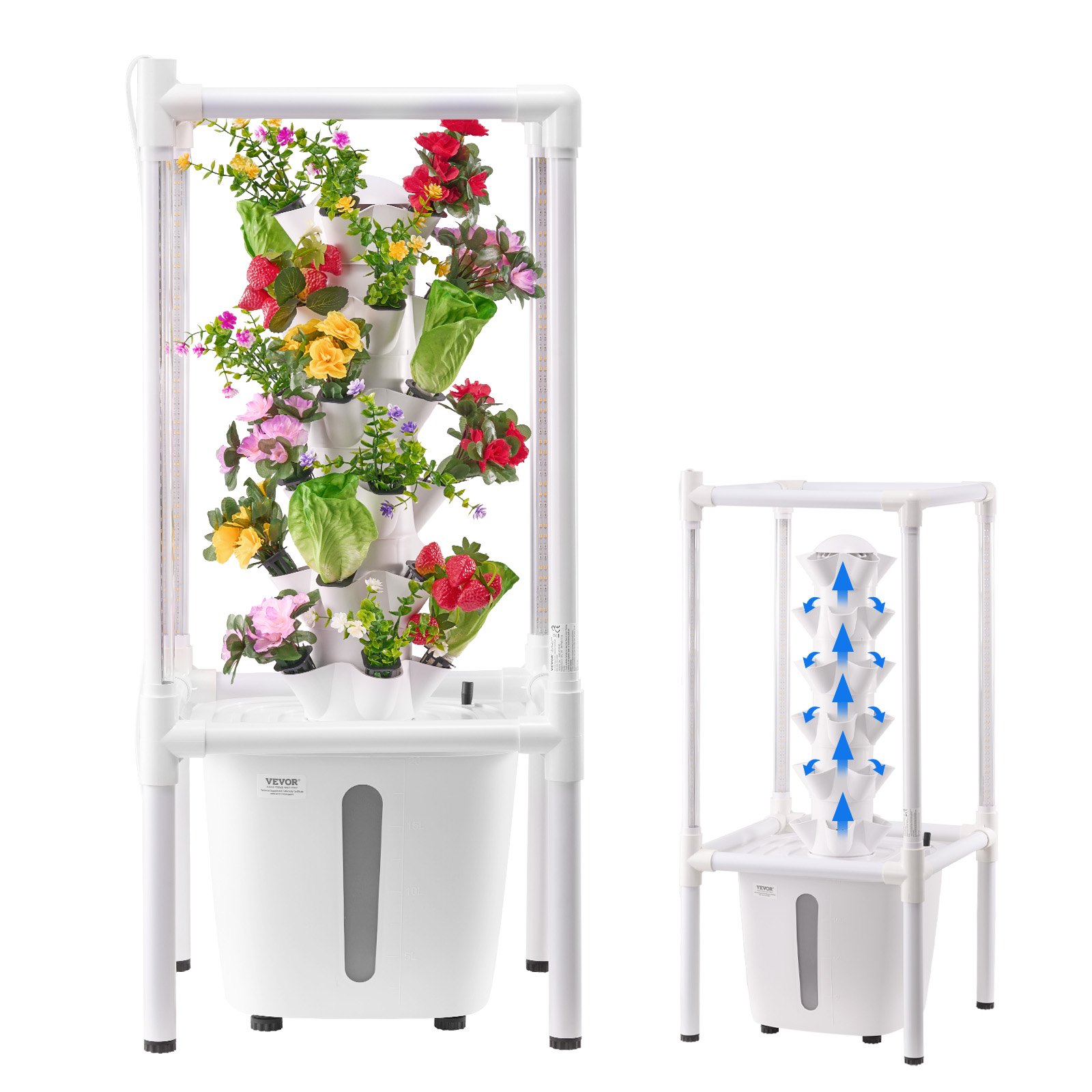 V952-TSSPZZXTDSZDF7SZEV3-202508011811-00 VEVOR Hydroponic Growing System with Grow Light 30 Pods Hydroponic Tower Garden - Image 1