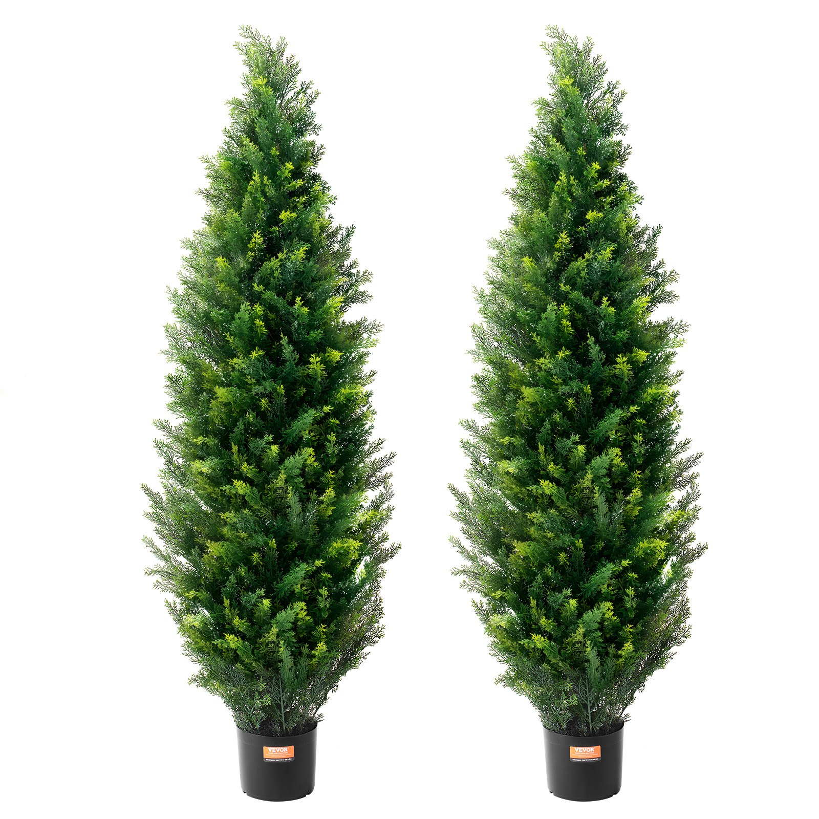 V952-XSRGXJS60YCAVOMHCV0-202507141420-00 VEVOR 2 Pack 5' Artificial Cedar Topiary Tree Faux Plant UV Decor In/Outdoor - Image 1