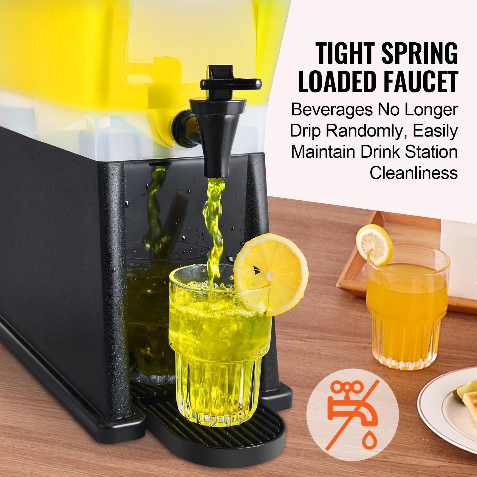 V952-YLFPQSLFPQSLBDLFNV0-202508020036-02 VEVOR Beverage Dispenser, 3 Gallon Drink Dispenser for Parties, Plastic Juice Dispenser with Stand Spigot Lid, Iced Tea Lemonade Juice Water Dispenser, for Restaurants, Hotels, Parties - Image 3