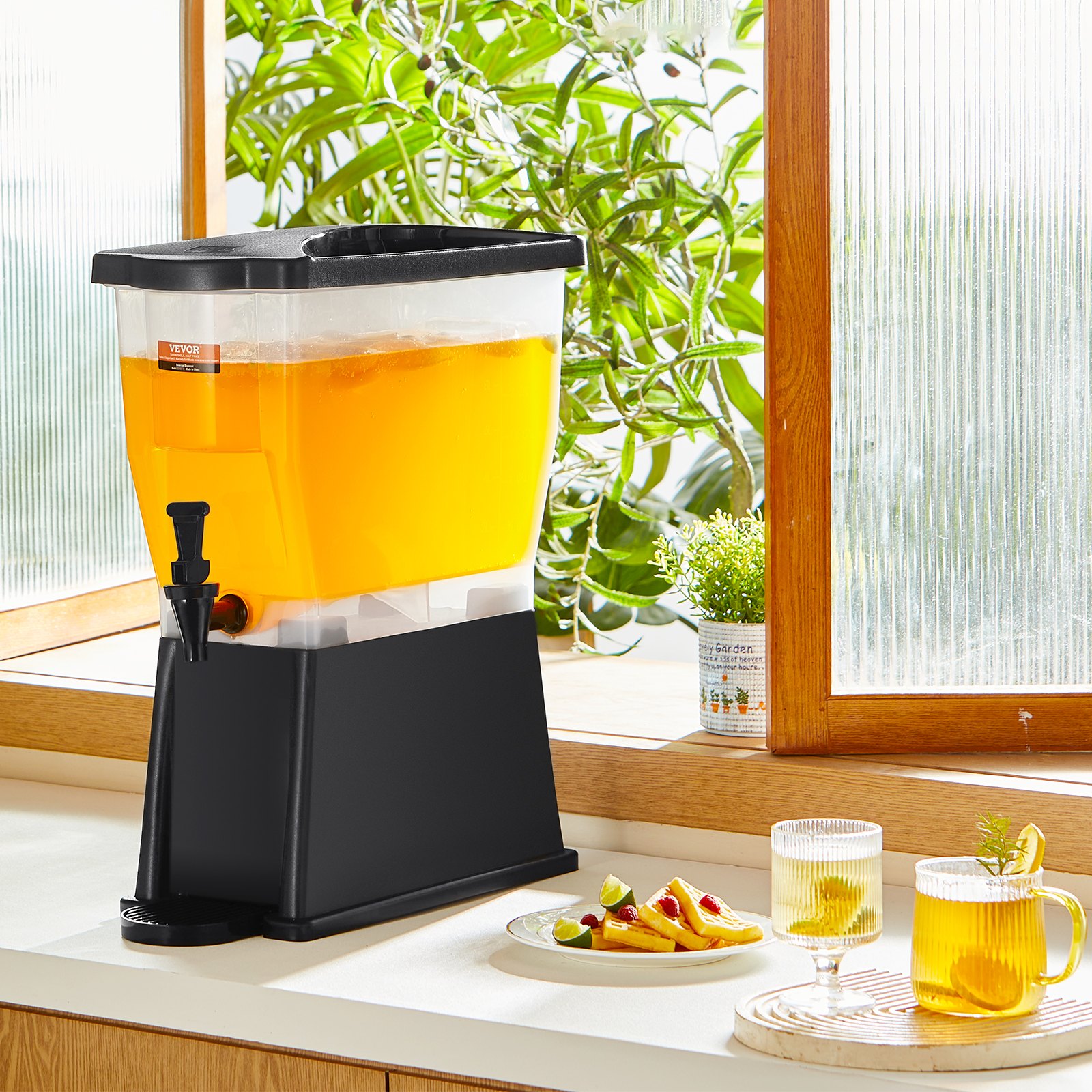 V952-YLFPQSLFPQSLBDLFNV0-202508020036-07 VEVOR Beverage Dispenser, 3 Gallon Drink Dispenser for Parties, Plastic Juice Dispenser with Stand Spigot Lid, Iced Tea Lemonade Juice Water Dispenser, for Restaurants, Hotels, Parties - Image 8