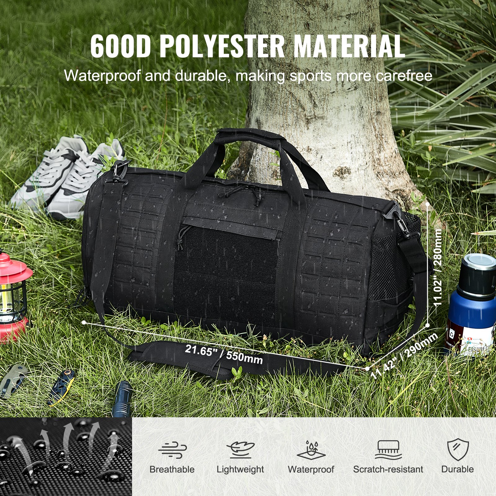 V952-ZSXLDHS45L00R8KMZV0-202507141617-02 VEVOR Tactical Duffle Bag 45L Gym Bag Duffle Molle Design & Shoe Compartment - Image 3