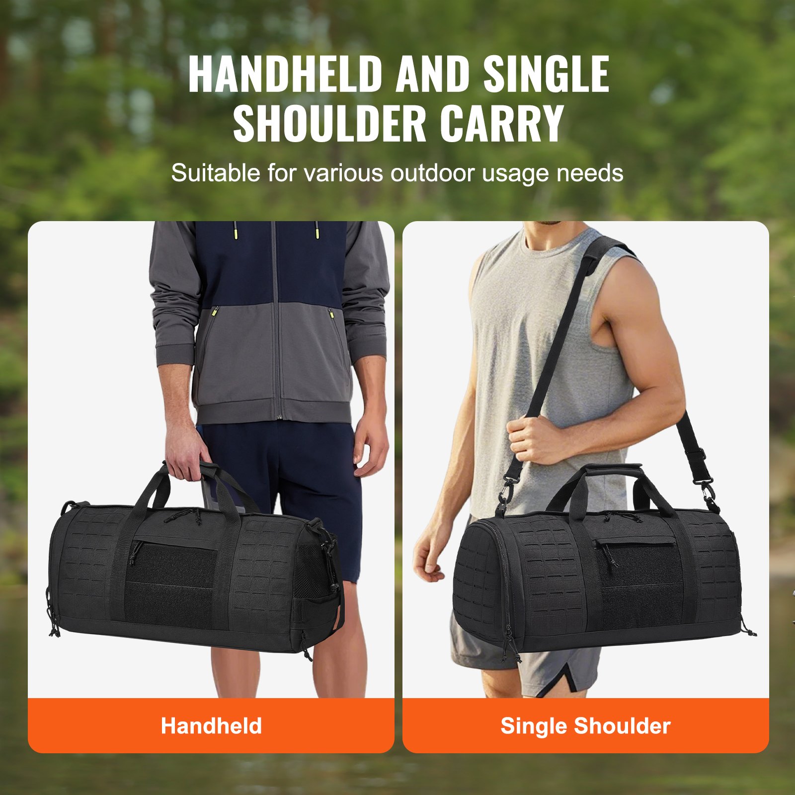 V952-ZSXLDHS45L00R8KMZV0-202507141617-03 VEVOR Tactical Duffle Bag 45L Gym Bag Duffle Molle Design & Shoe Compartment - Image 4
