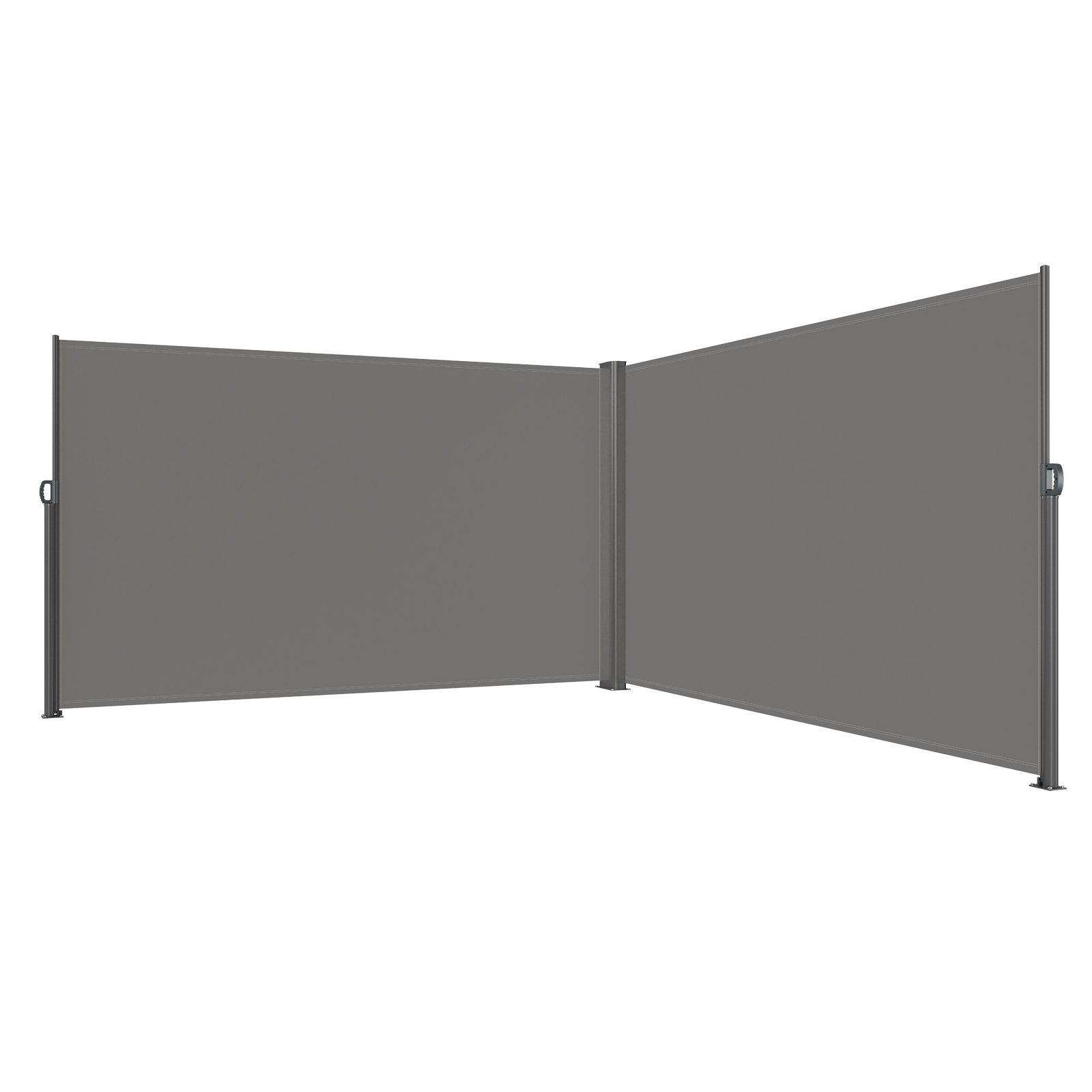 V952-ZYPF160X600CMGY01V0-202507141648-08 VEVOR Retractable Side Awning, 160X600cm Aluminum Outdoor Privacy Screen, 280g Polyester Water-proof Retractable Patio Screen, UV 30+ Room Divider Wind Screen for Patio, Backyard, Balcony, Gray - Image 9