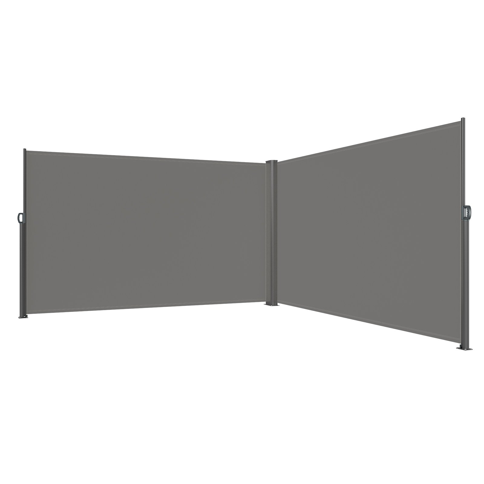 V952-ZYPF180X600CMGY01V0-202507141443-08 VEVOR Retractable Side Awning, 180X600cm Aluminum Outdoor Privacy Screen, 280g Polyester Water-proof Retractable Patio Screen, UV 30+ Room Divider Wind Screen for Patio, Backyard, Balcony, Gray - Image 9