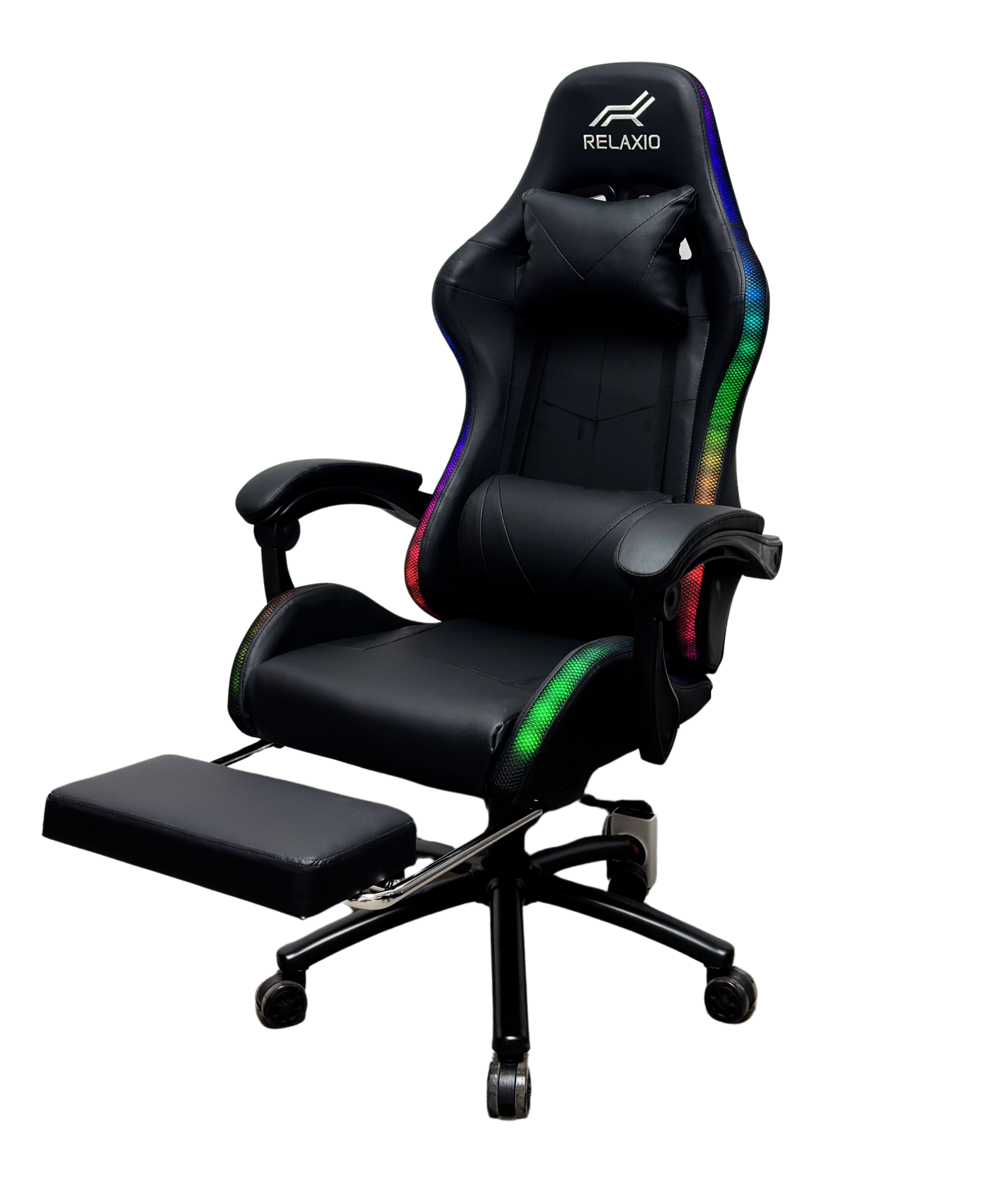 V957-GMCHLED001BK-202508201115-01 Gaming Chair With Headrest and Foot Rest LED Light - Black - Image 2