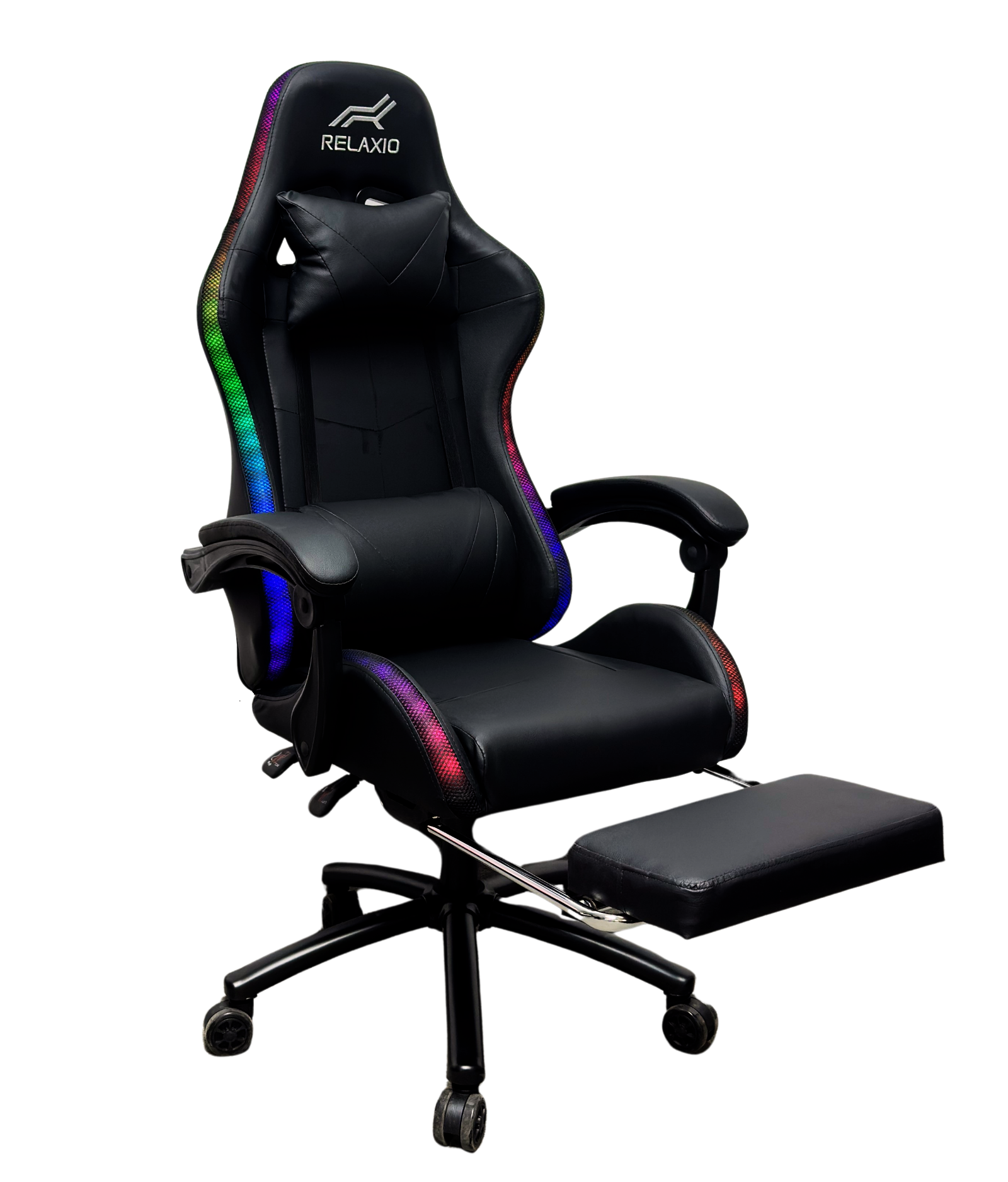V957-GMCHLED001BK-202508201115-03 Gaming Chair With Headrest and Foot Rest LED Light - Black - Image 7