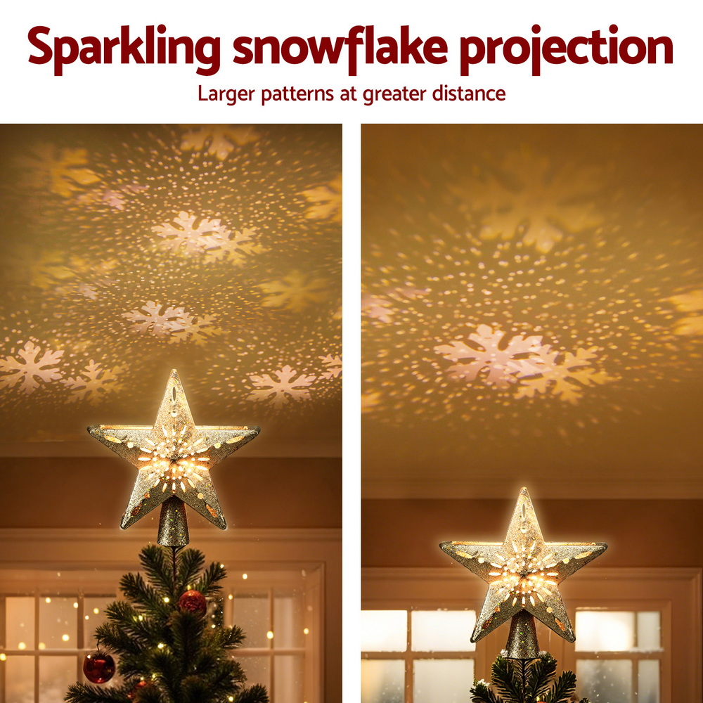 XM-TR-TOPPER-PROJECTOR-LED-202509081304-03 Jingle Jollys Christmas Tree Topper Star Snowflake Projector Party Glitter Gold - Image 4
