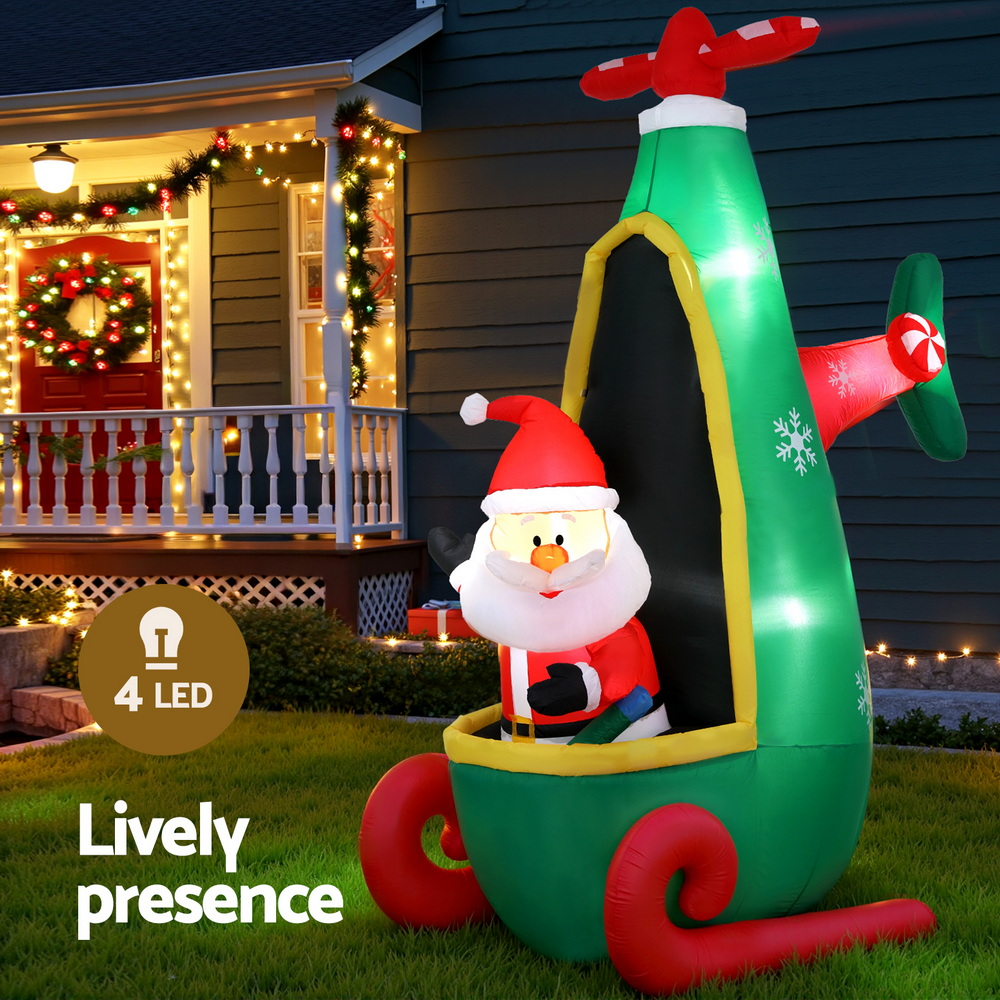 XMAS-INF-SAN-HELI-8FT-202508132012-03 Jingle Jollys Christmas Inflatable Santa in Helicopter 2.55M Height LED Illuminated Decorations - Image 4