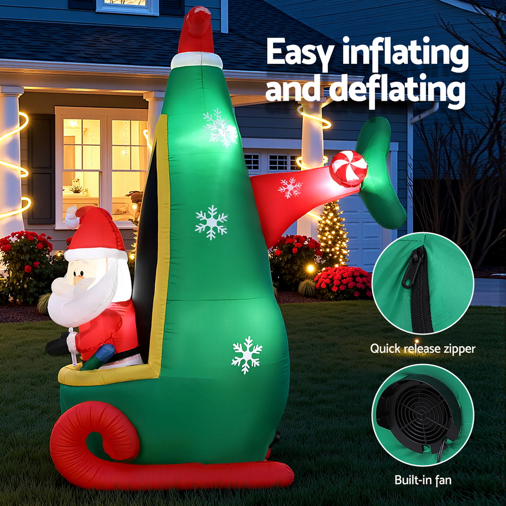 XMAS-INF-SAN-HELI-8FT-202508132012-04 Jingle Jollys Christmas Inflatable Santa in Helicopter 2.55M Height LED Illuminated Decorations - Image 5