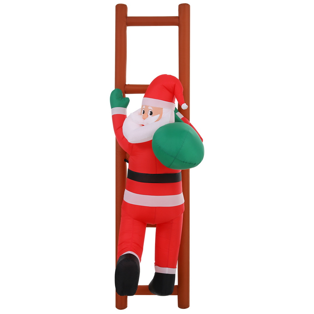 XMAS-INF-SAN-LAD-8FT-202508132012-02 Jingle Jollys Christmas Inflatable Santa Climbing Ladder 2.45M Height LED Decorations Illuminated - Image 3