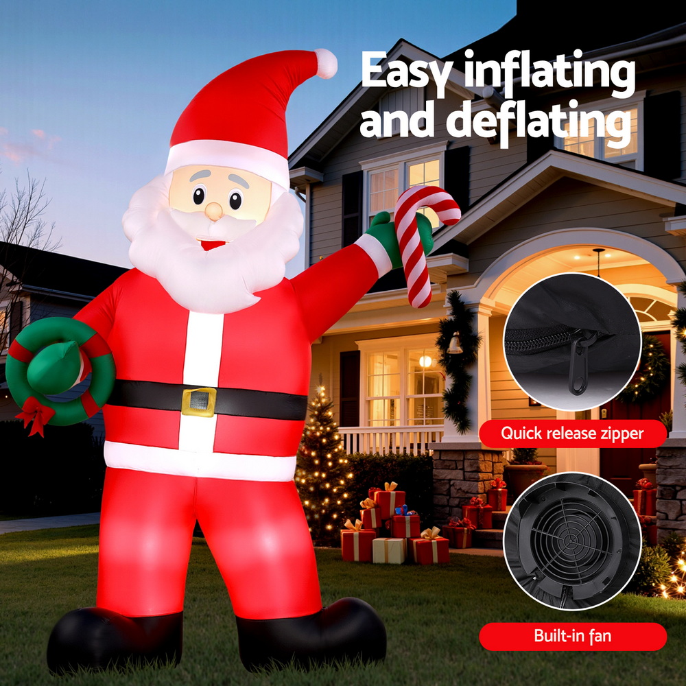 XMAS-INF-SANTA-12FT-202508132012-04 Jingle Jollys Christmas Inflatable Giant Santa 3.8M Height LED Illuminated Decorations - Image 5