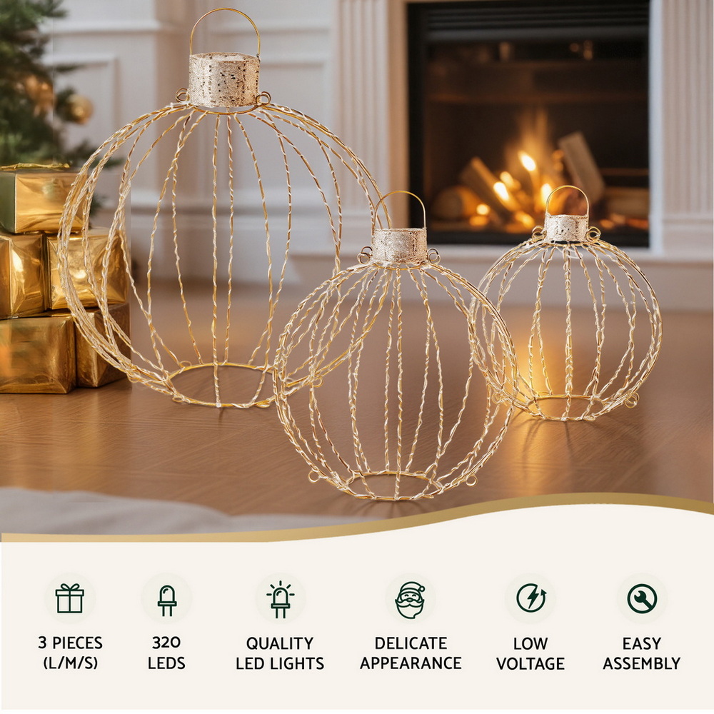 XMAS-MOT-BALL01-WARM-202508132012-03 Jingle Jollys Christmas Lights 320 LED Fairy Light 3pcs Ball Decorations Set - Image 4