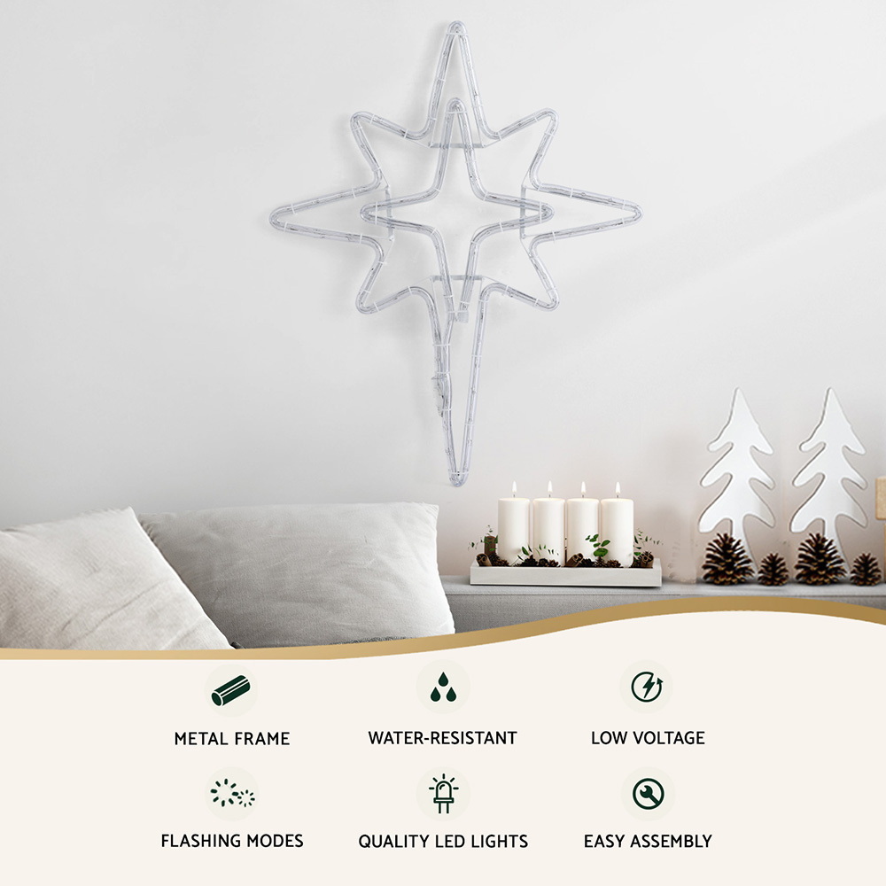 XMAS-MOT-D-BLH-STAR-202508261628-02 Jingle Jollys Christmas Lights 57cm Bethlehem Star 90 LED Xmas Decorations Motif - Image 3