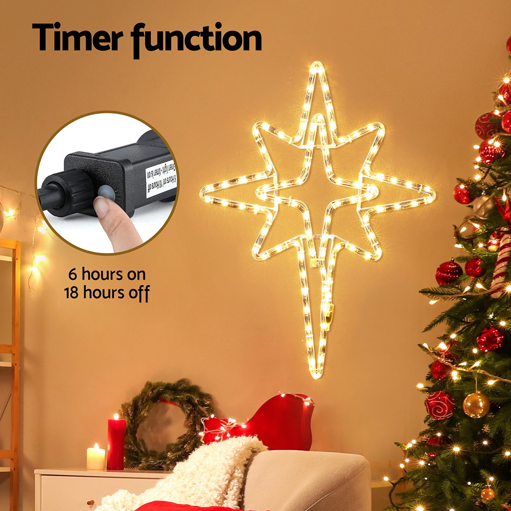XMAS-MOT-D-BLH-STAR-202508261628-04 Jingle Jollys Christmas Lights 57cm Bethlehem Star 90 LED Xmas Decorations Motif - Image 5